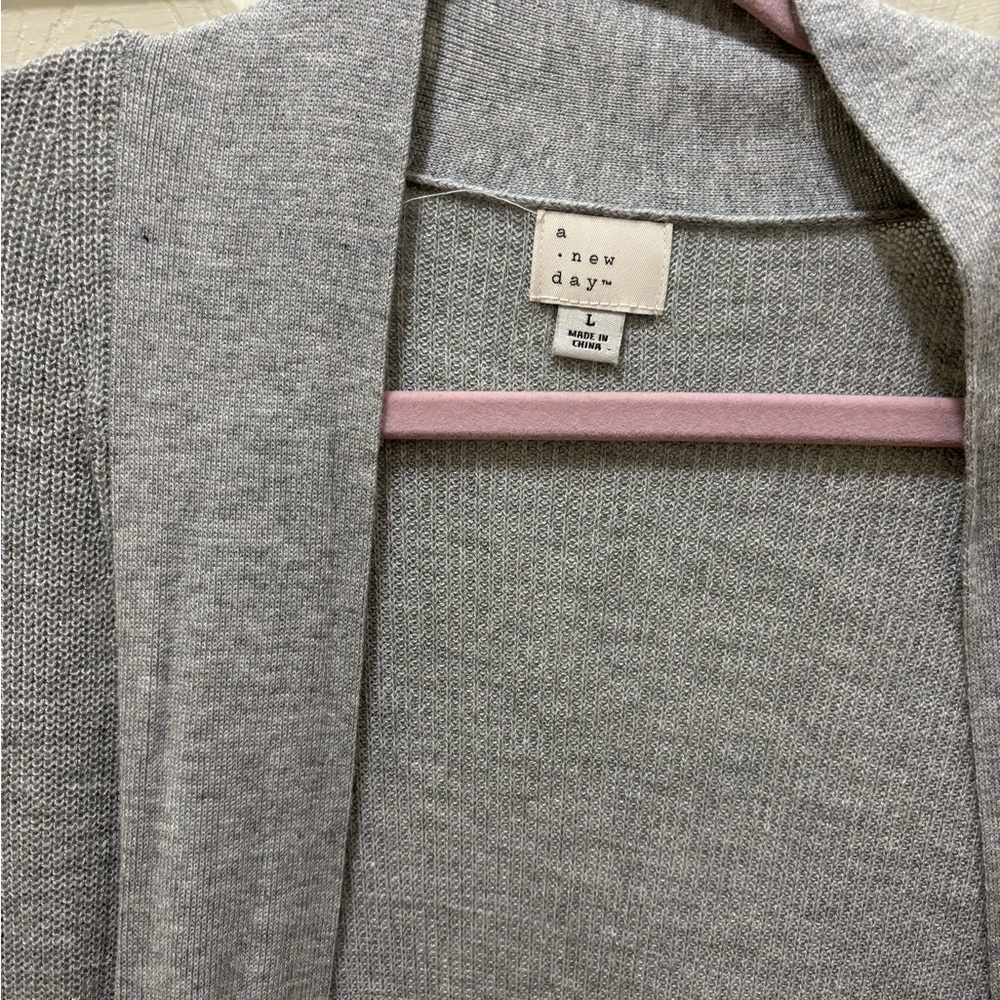a new day Grey Open Front Long Cardigan Sweater - Picture 2 of 3